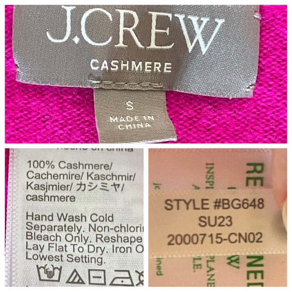 Cashmere! J. CREW NEON FUCHSIA RELAXED CASHMERE T-SHIRT - Picture 6 of 7